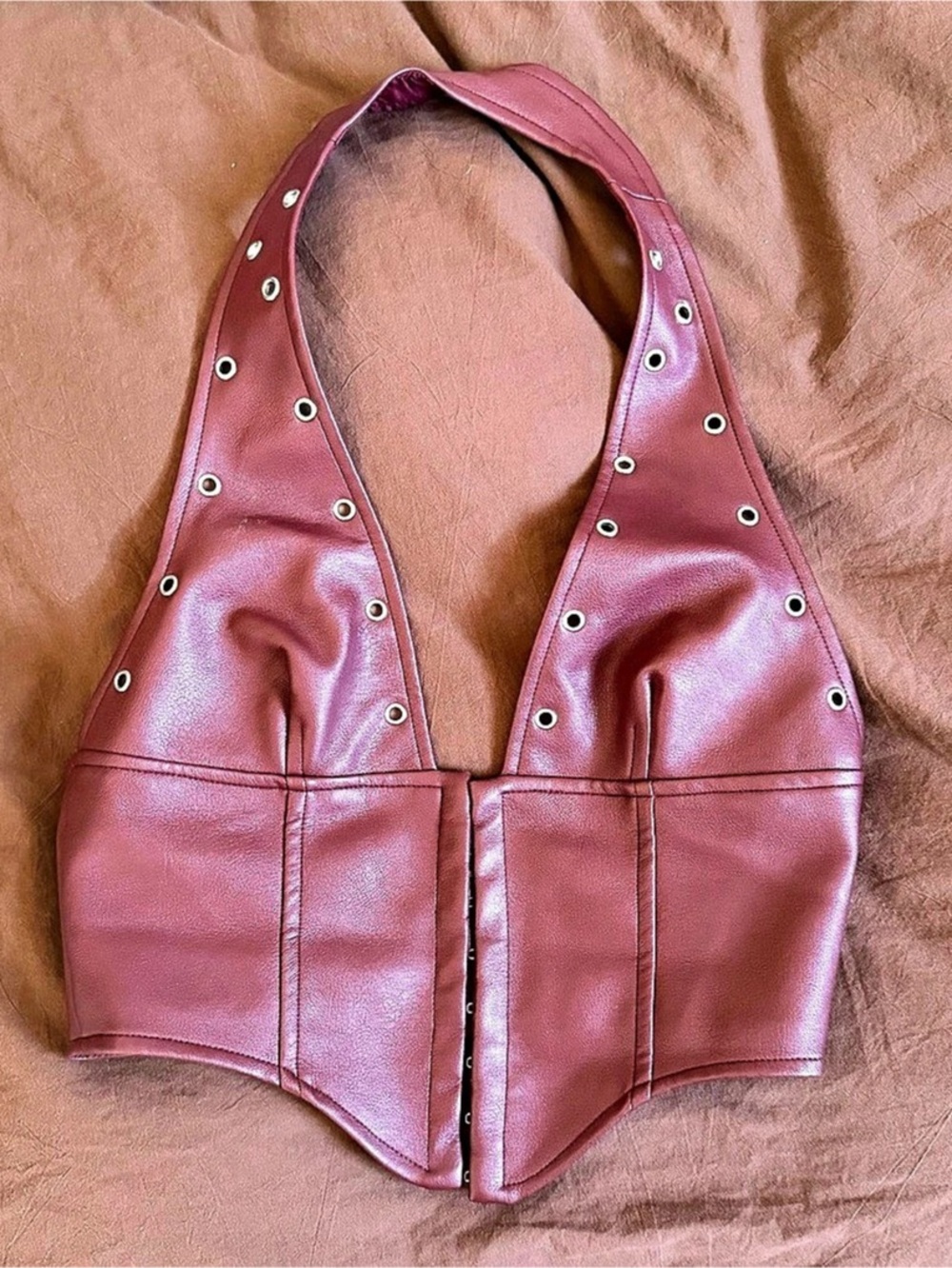 Princess Polly Maroon Corset Top - Size 6